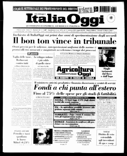 Italia oggi : quotidiano di economia finanza e politica